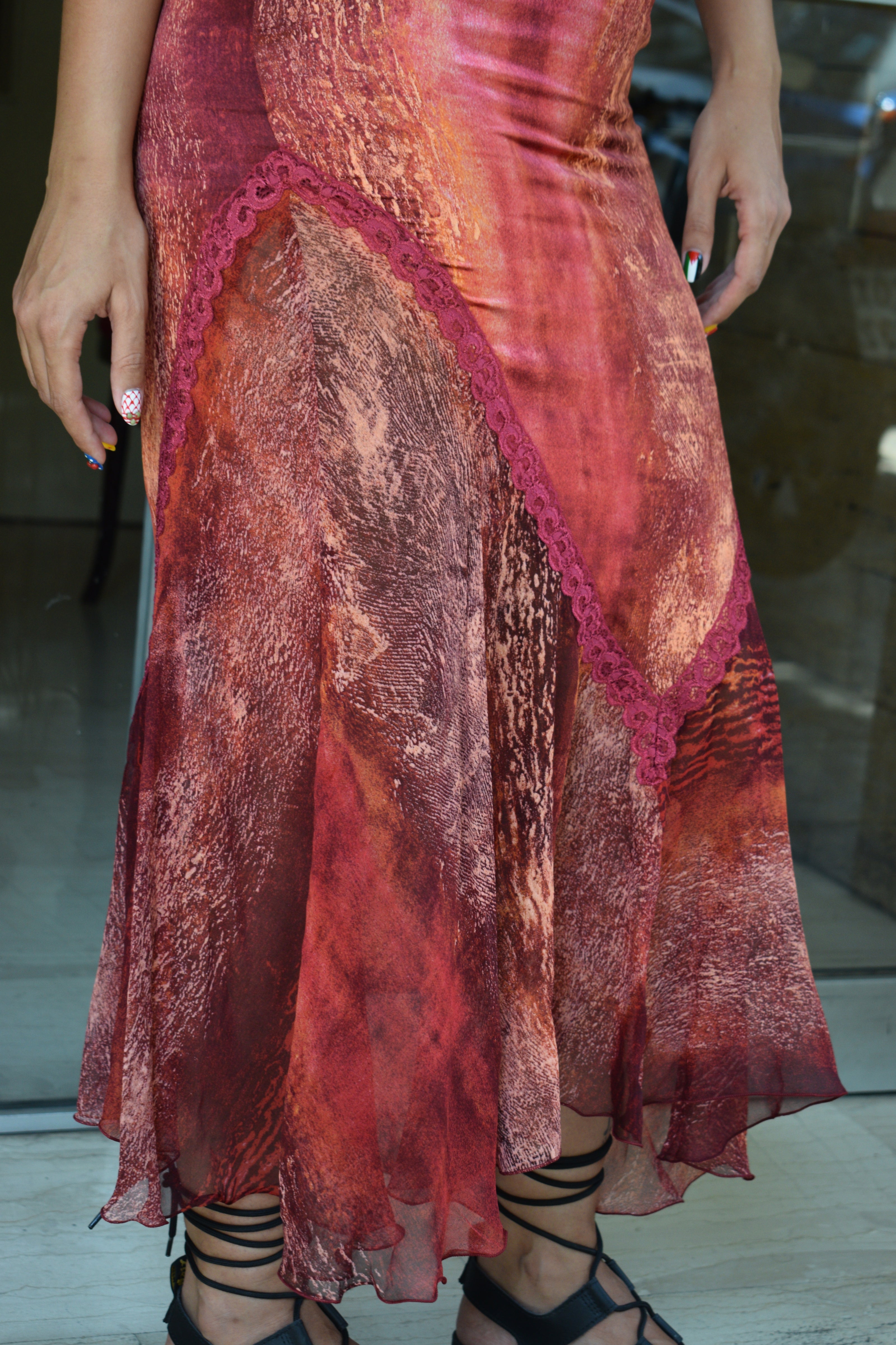 ROBERTA SCARPA vintage maxi 100% silk dress