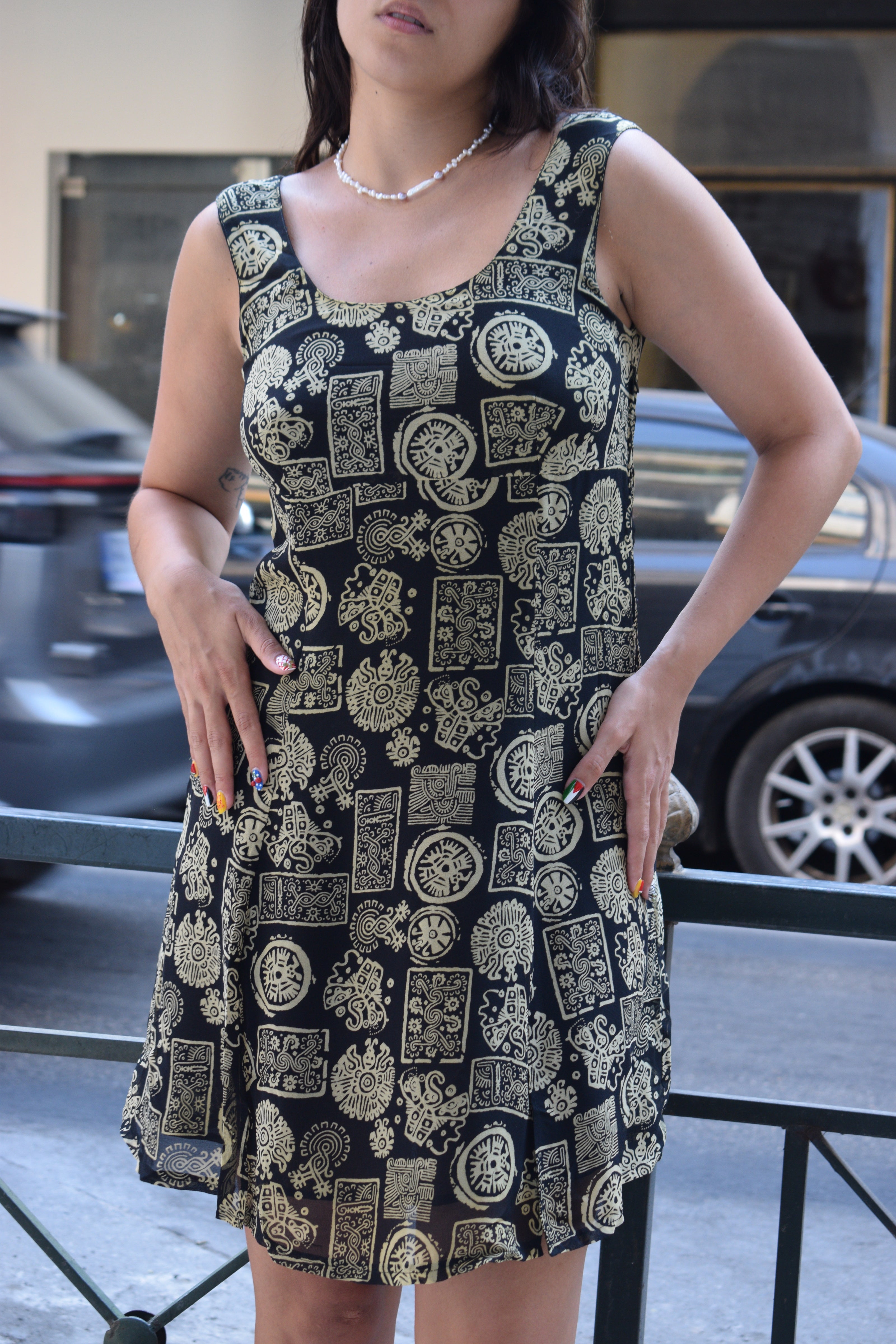 Pierre Cardin Paris patterned dress (M/L)