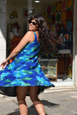 Vintage floral midi dres (M/L)