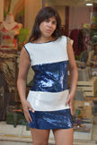 LIST sequin stripped dress (M/L)