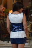 LIST sequin stripped dress (M/L)
