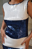 LIST sequin stripped dress (M/L)