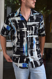 Vintage 90s style abstract pattern shirt (M)