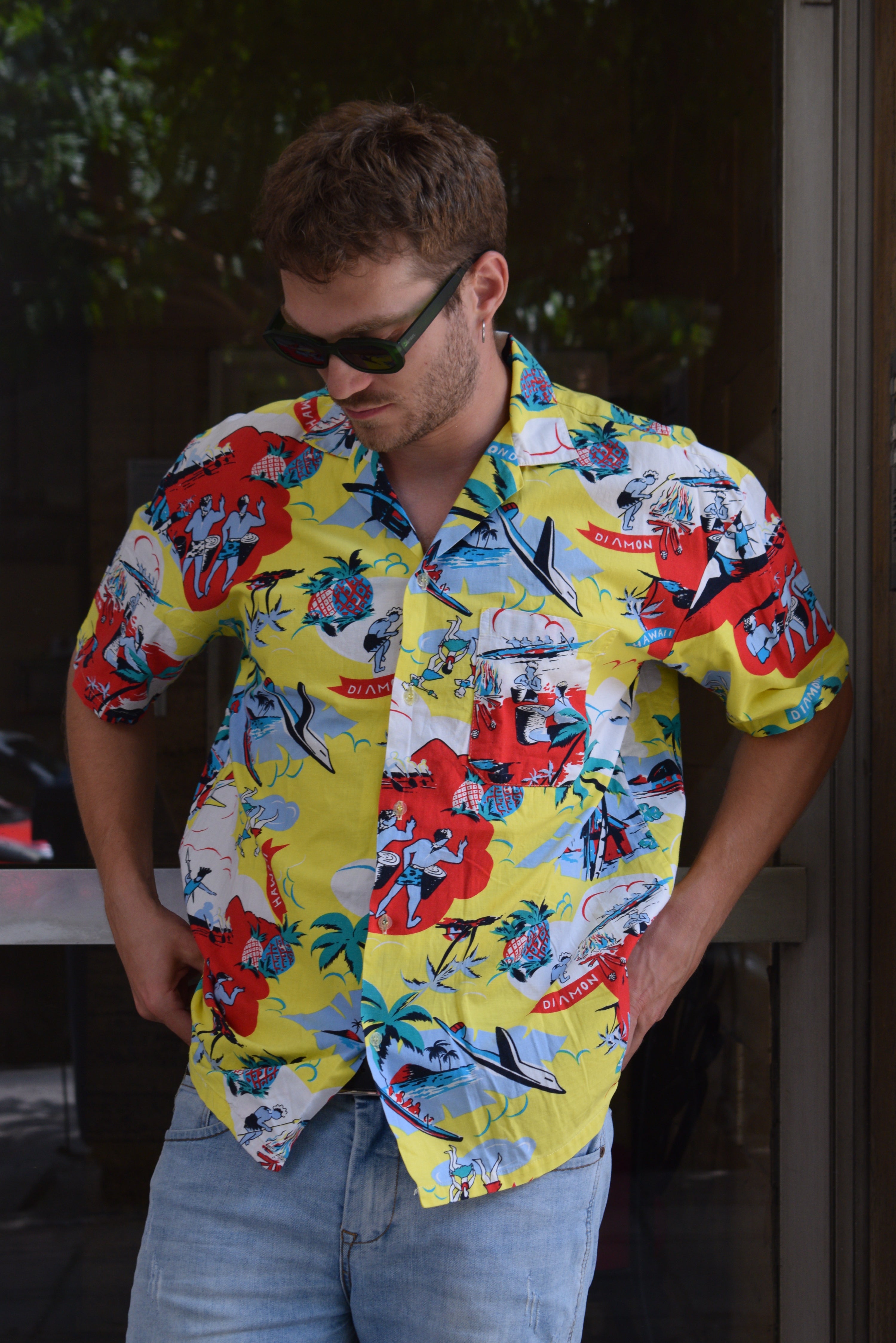 Vintage super funky patterned shirt (XL)
