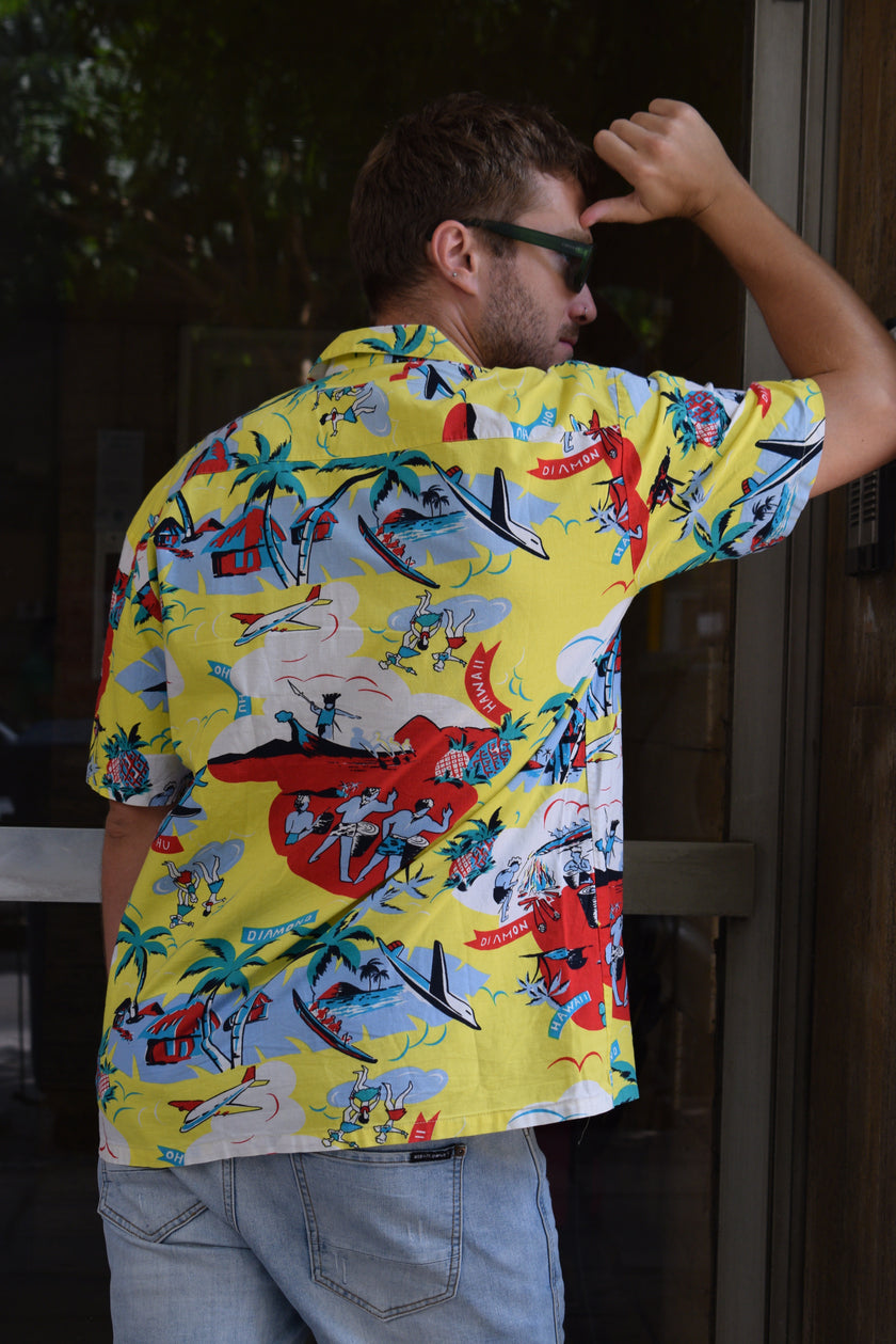 Vintage super funky patterned shirt (XL)