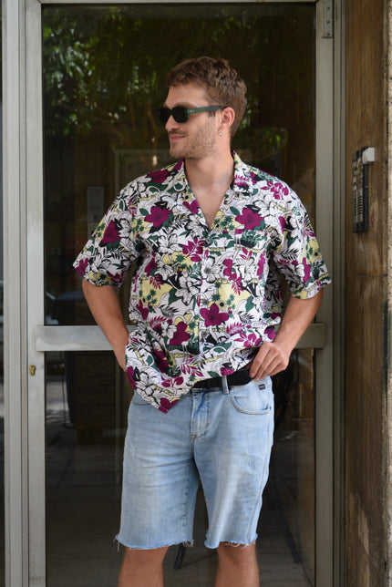 Vintage Bluebird funky patterned shirt (M)