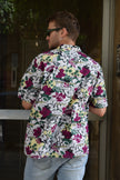Vintage Bluebird funky patterned shirt (M)