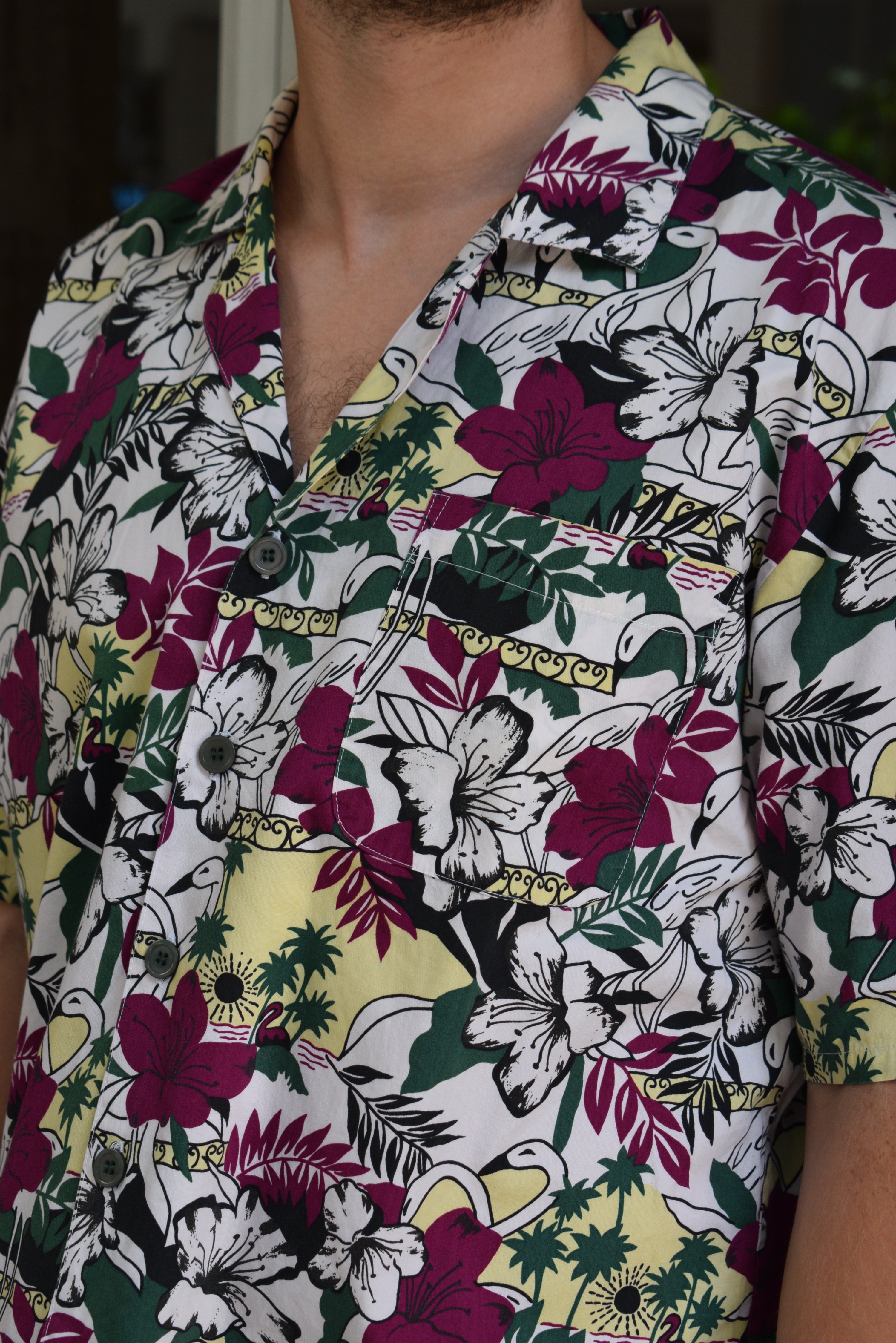 Vintage Bluebird funky patterned shirt (M)