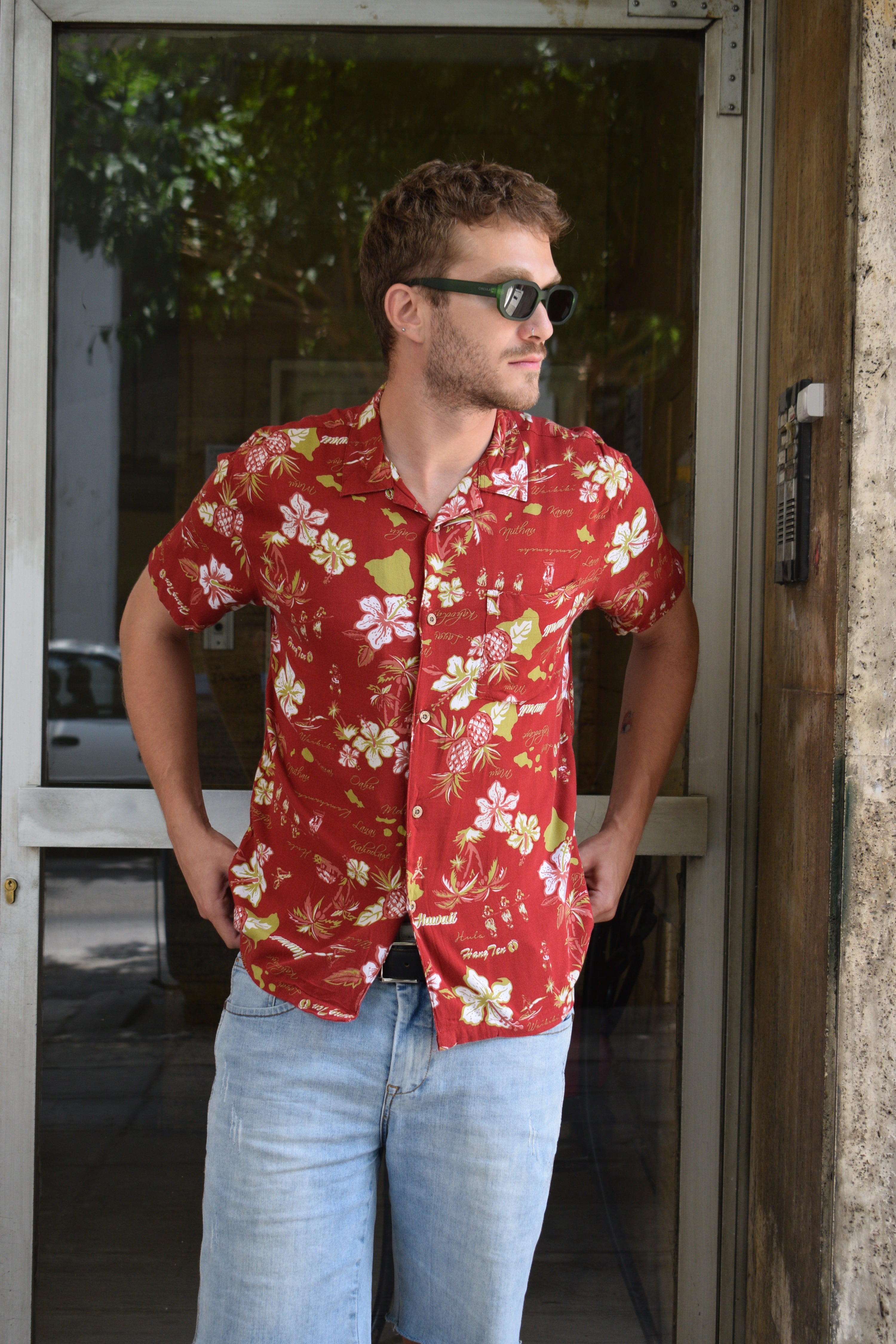 HANGTEN funky patterned shirt (M)