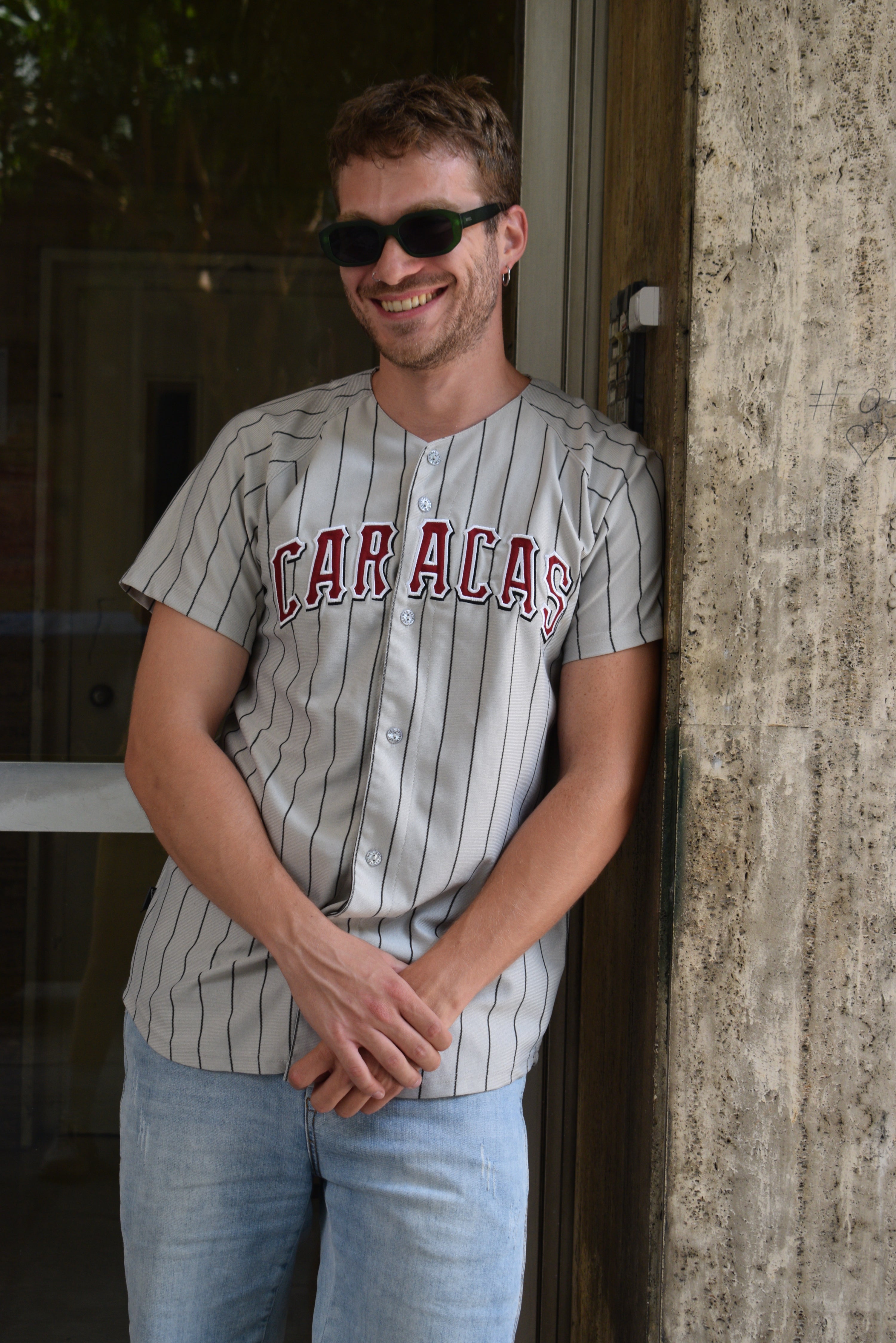 Leones del Caracas official pinsptripe Baseball Jersey (M)