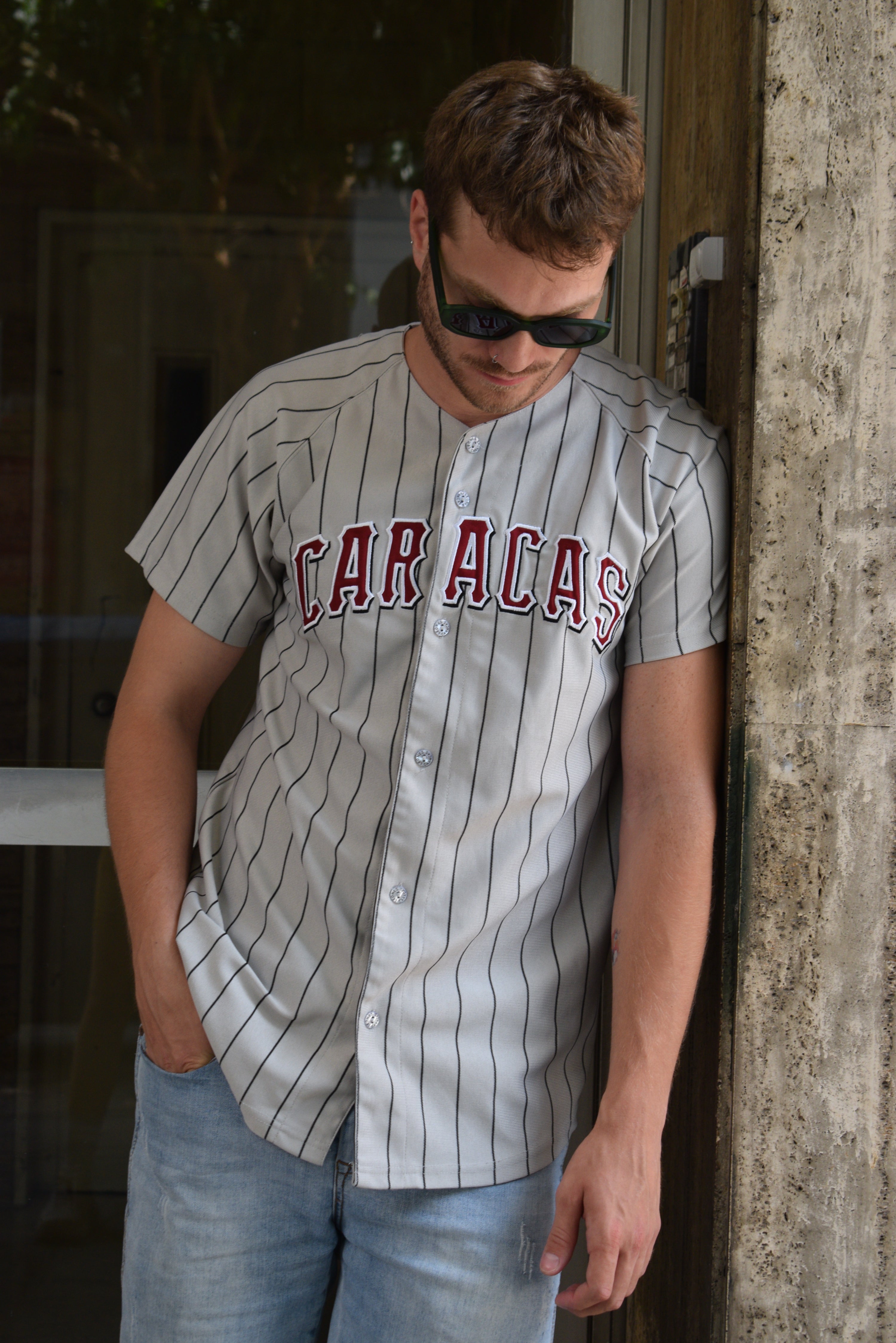 Leones del Caracas official pinsptripe Baseball Jersey (M)