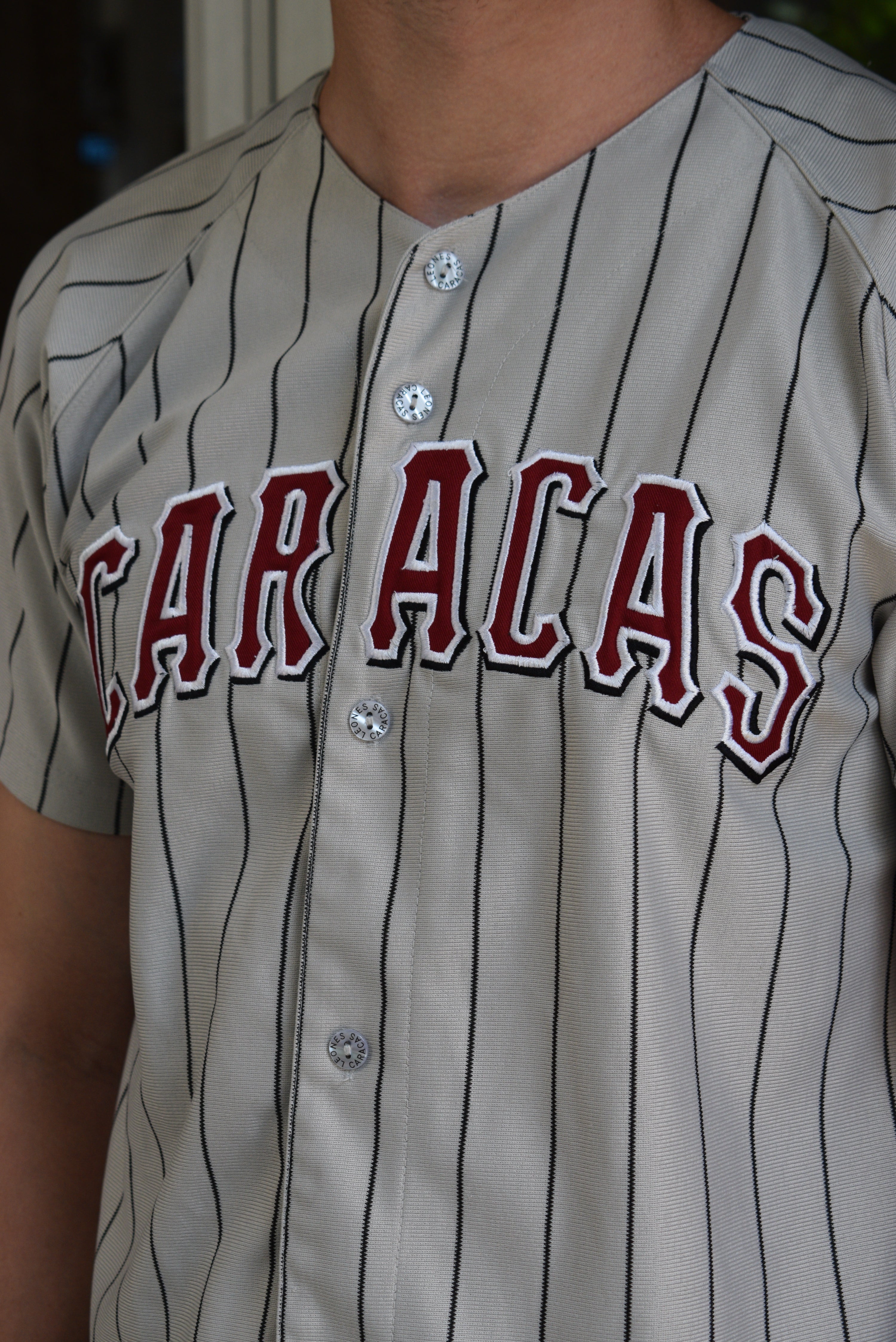Leones del Caracas official pinsptripe Baseball Jersey (M)