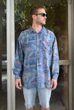 Vintage 100% silk funky shirt (L)