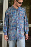 Vintage 100% silk funky shirt (L)