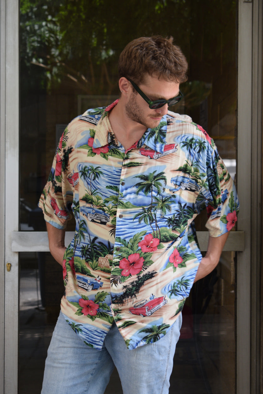 Vintage Funky patterned shirt (2-3XL)