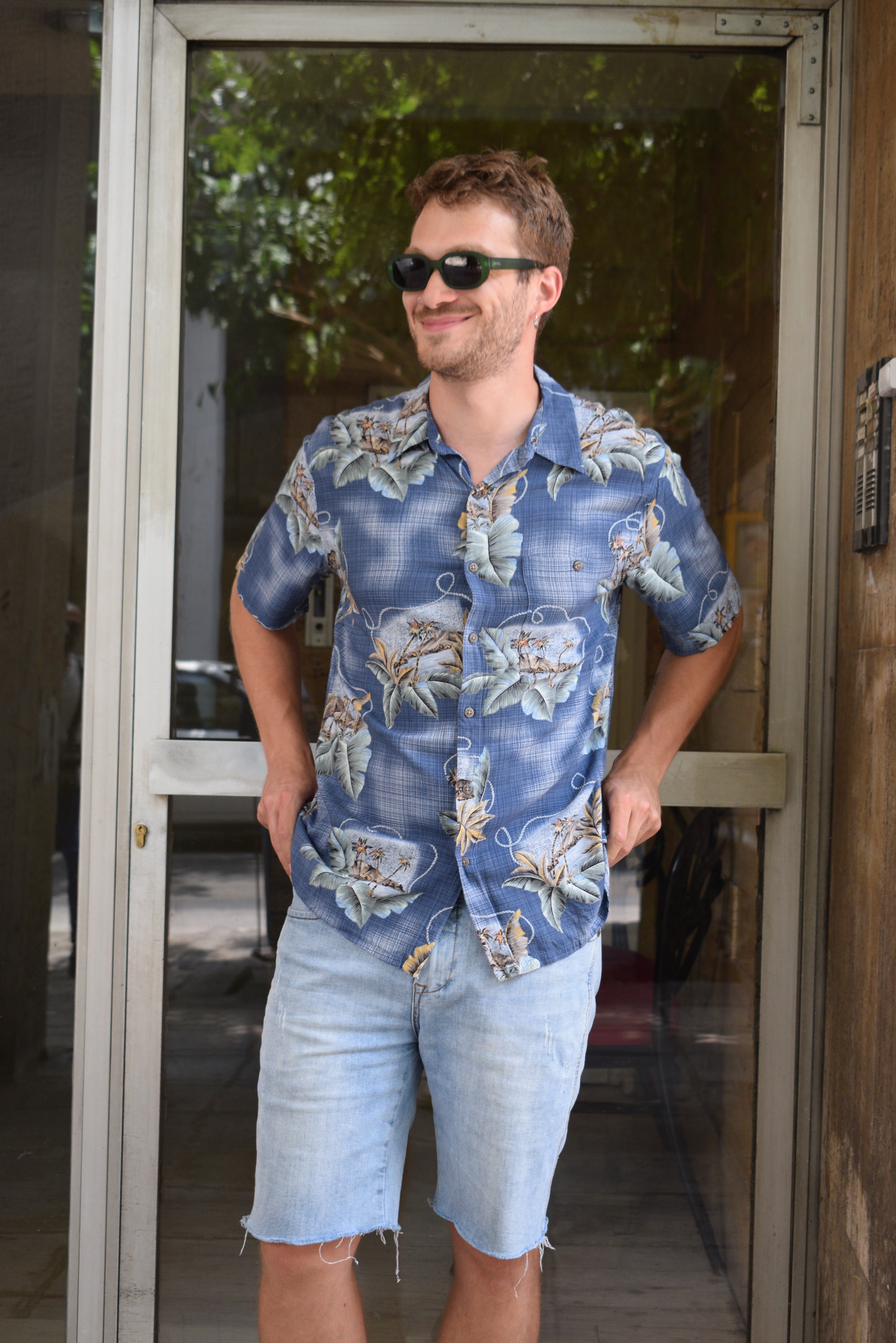 Vintage funky patterned shirt (L)