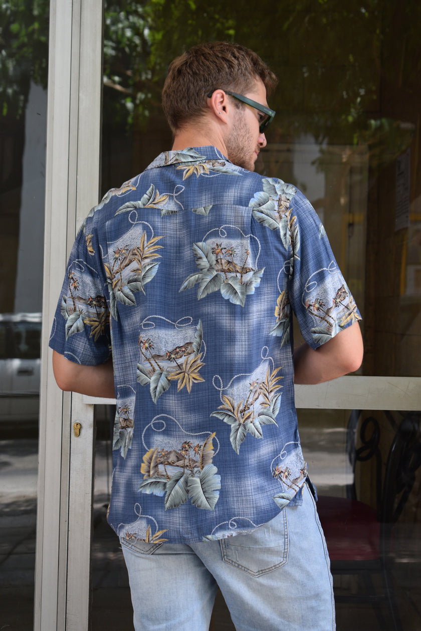 Vintage funky patterned shirt (L)