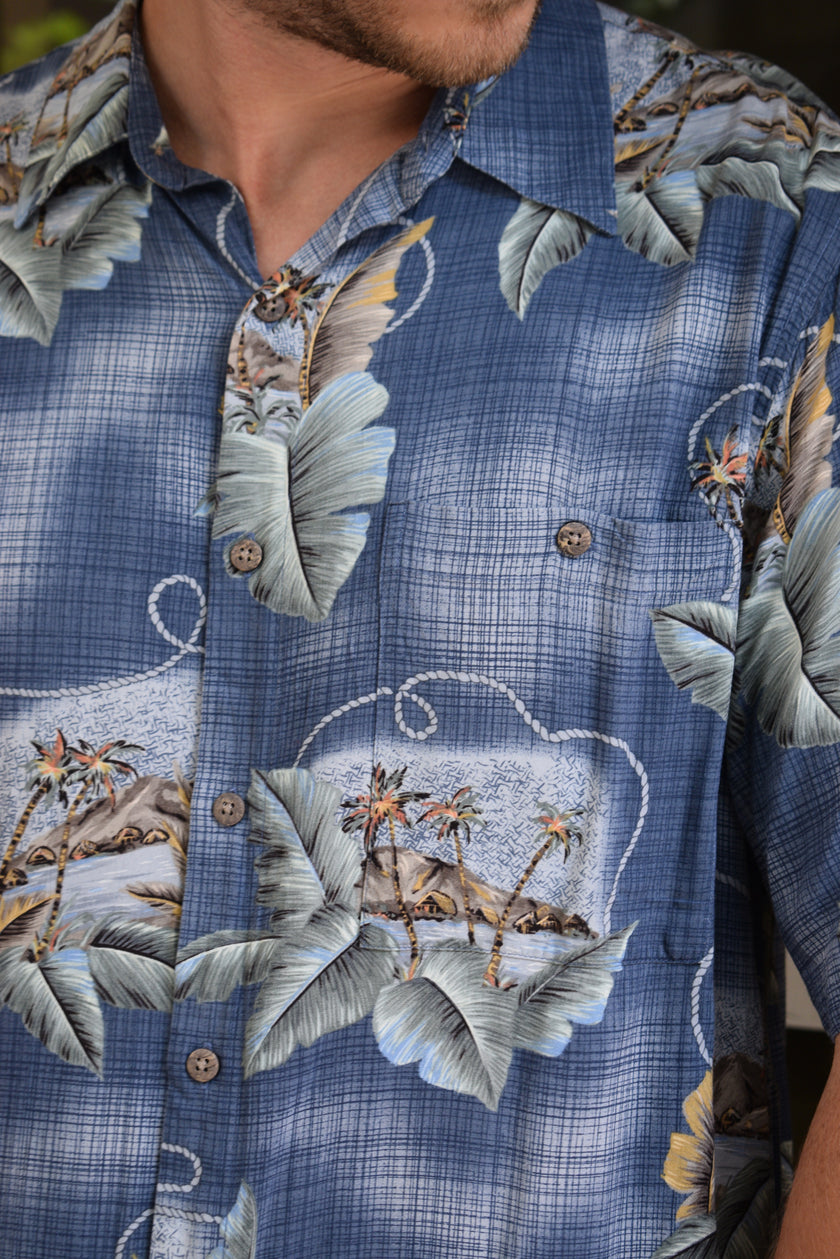 Vintage funky patterned shirt (L)