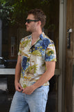 Vintage funky patterned shirt with tight fit (S/M)