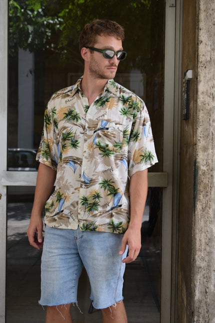 Vintage funky patterned shirt (L)