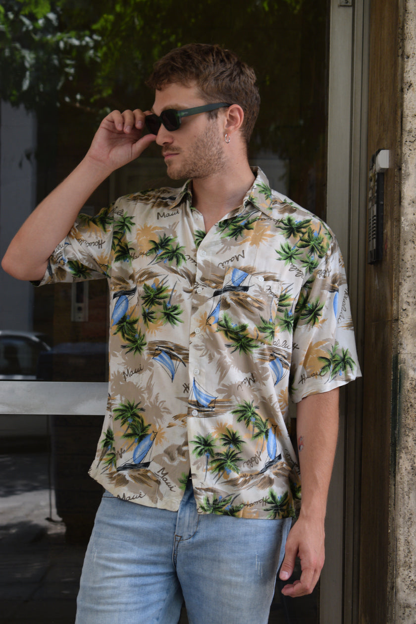 Vintage funky patterned shirt (L)