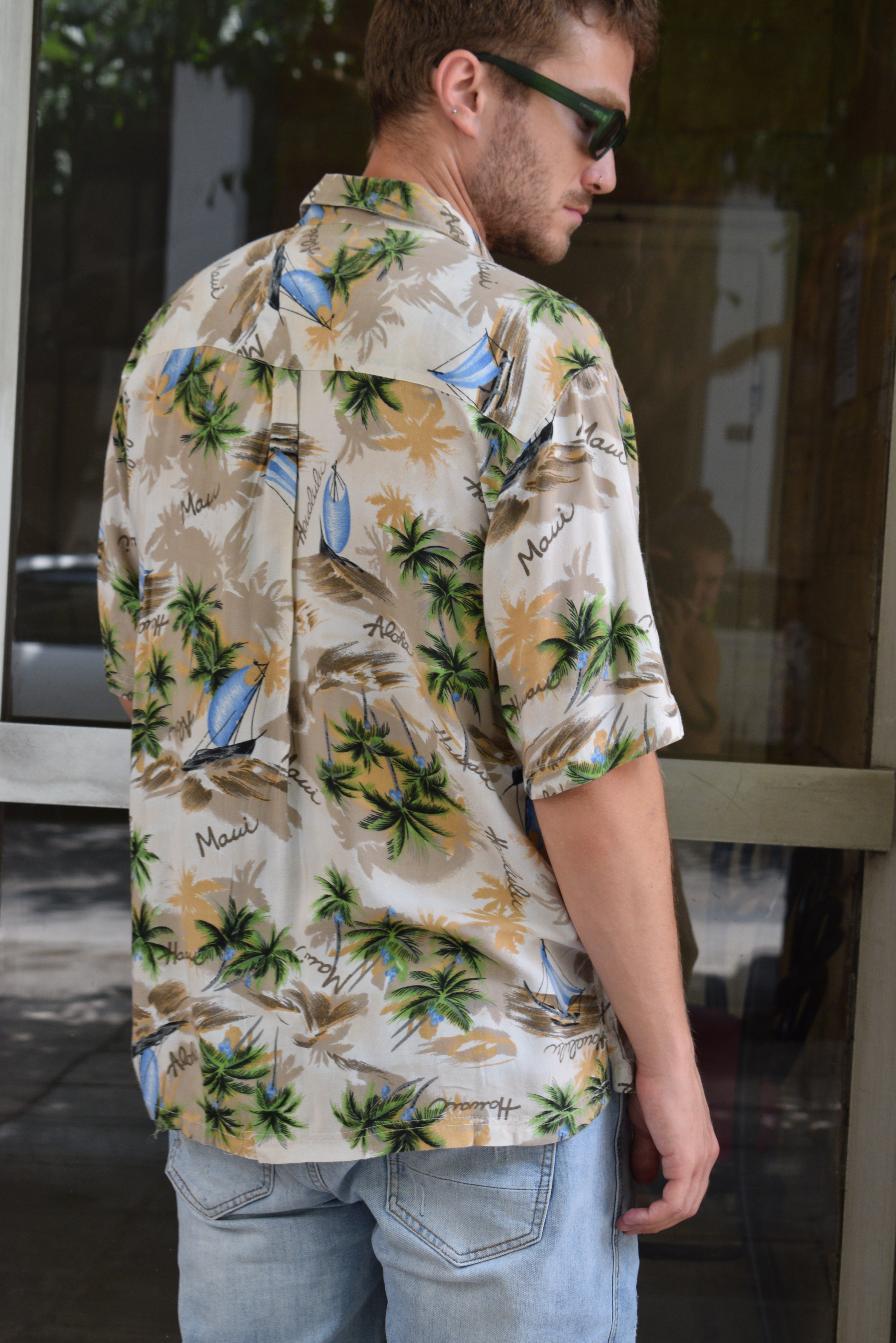 Vintage funky patterned shirt (L)