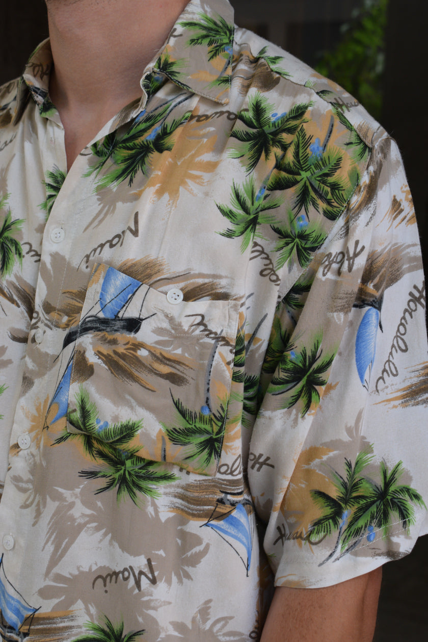 Vintage funky patterned shirt (L)