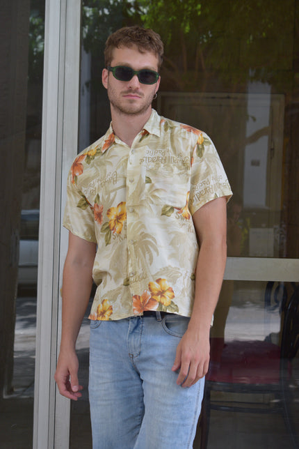 Vintage Japanese floral shirt (M)