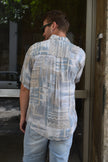 Vintage 90s style abstract print shirt (L)