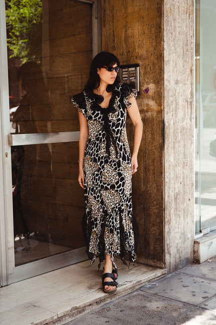 Stunning animal print frilly dress