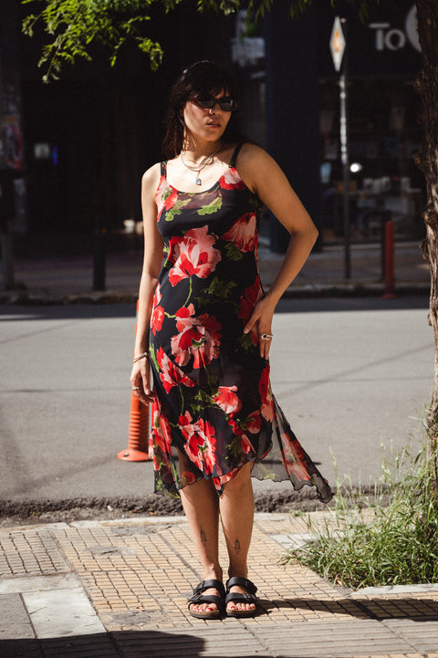 Stunning asymmetrical floral dress