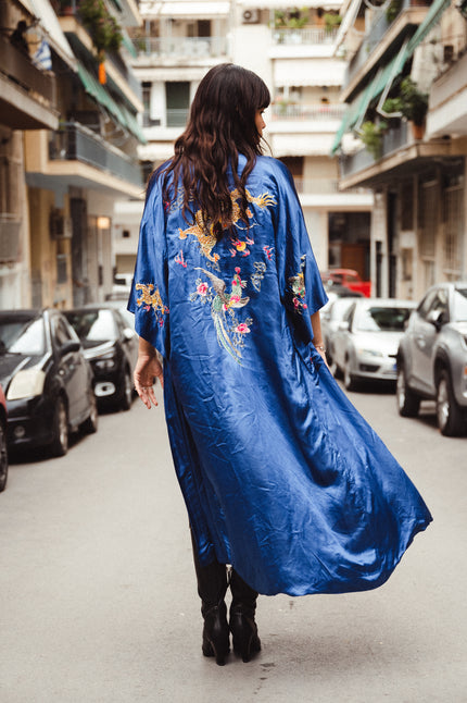Stunning 100% silk Asian robe with hand embroidery