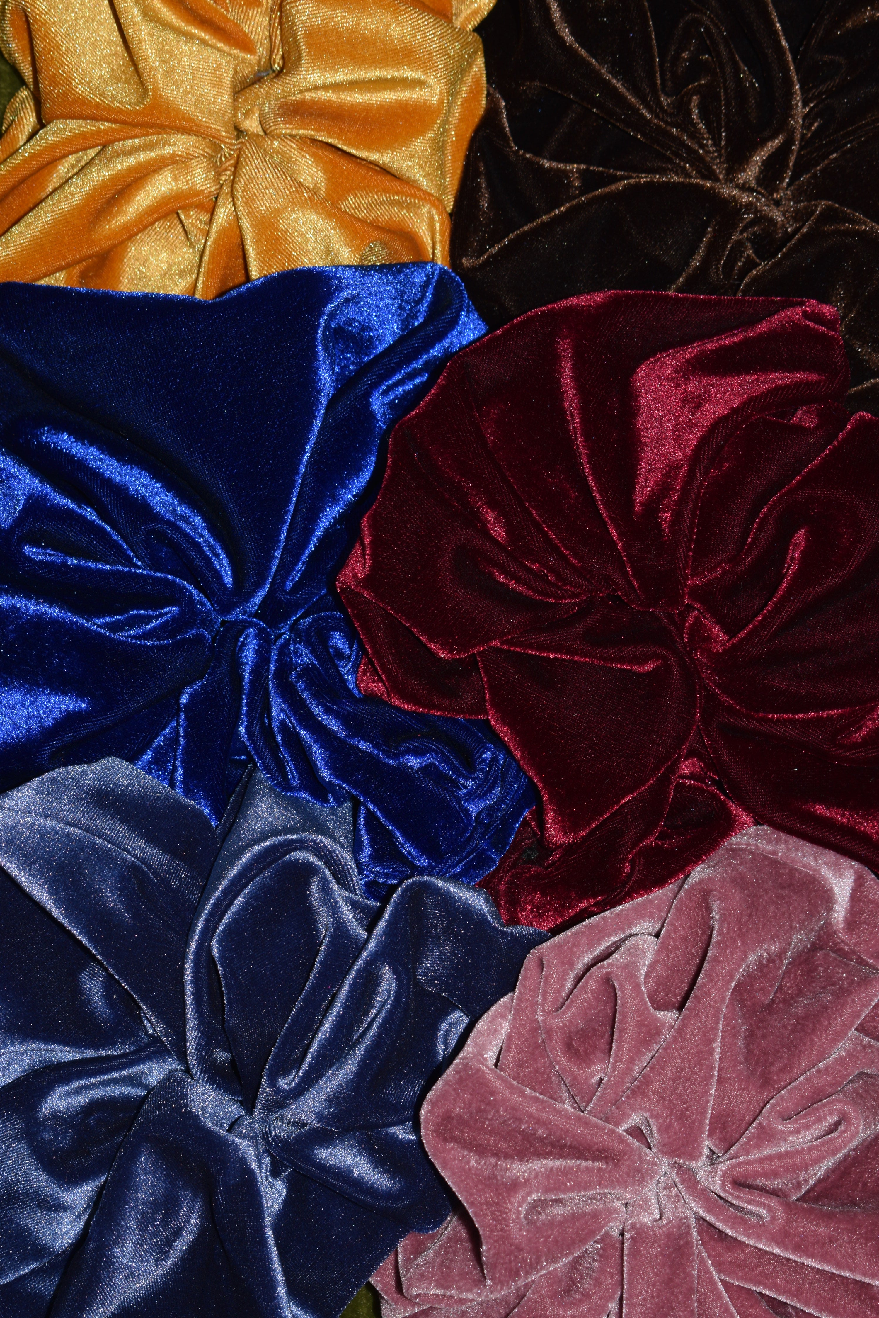 Handmade velvet scrunchies (large)