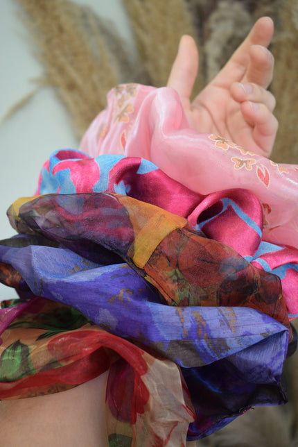 Handmade chiffon scrunchies (large)