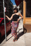 Stunning patterned midi skirt with raffling