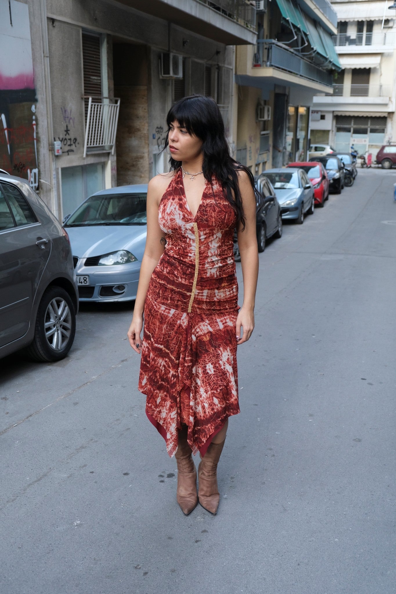 Super hot Y2K assymetrical backless dress (S/M)