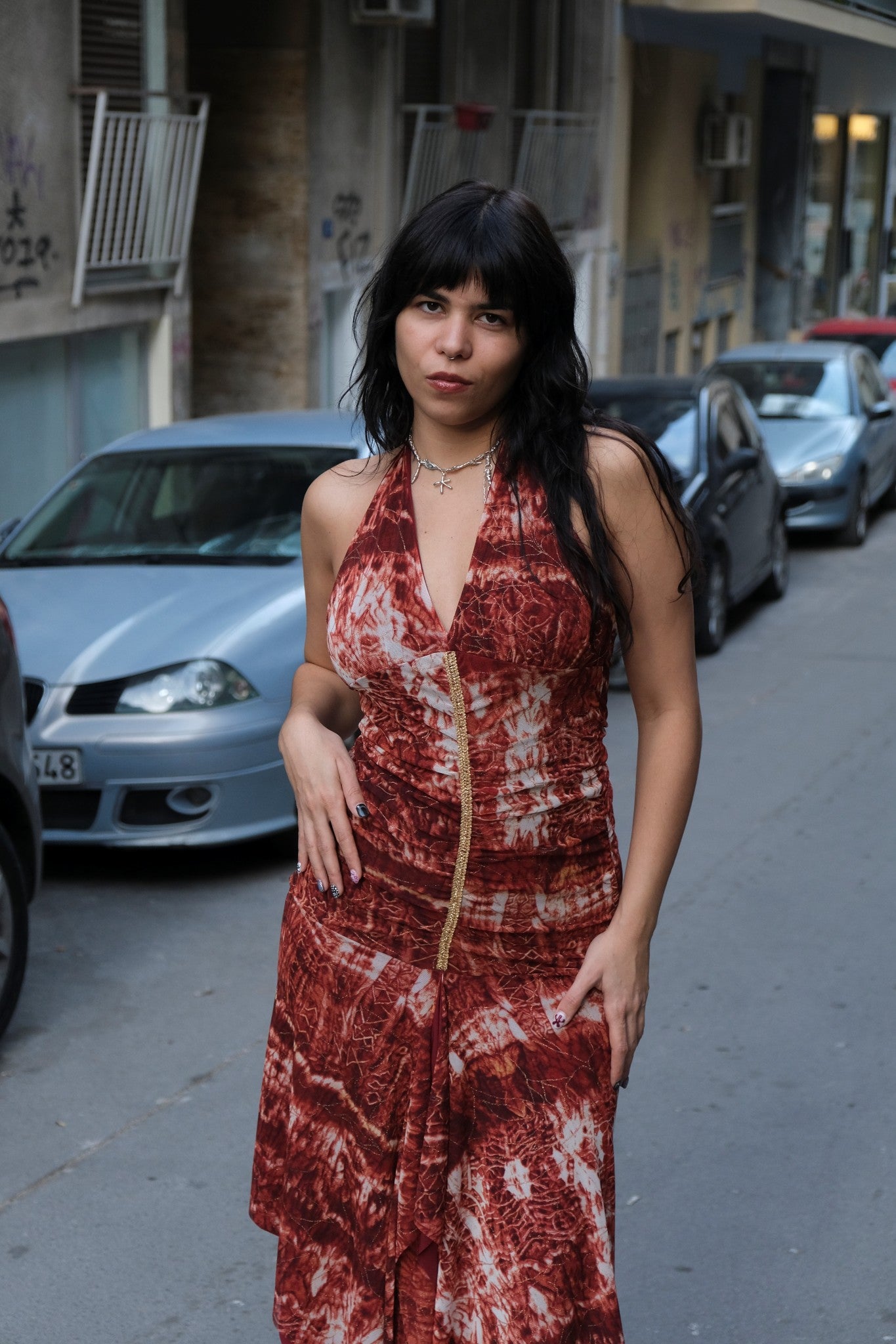 Super hot Y2K assymetrical backless dress (S/M)