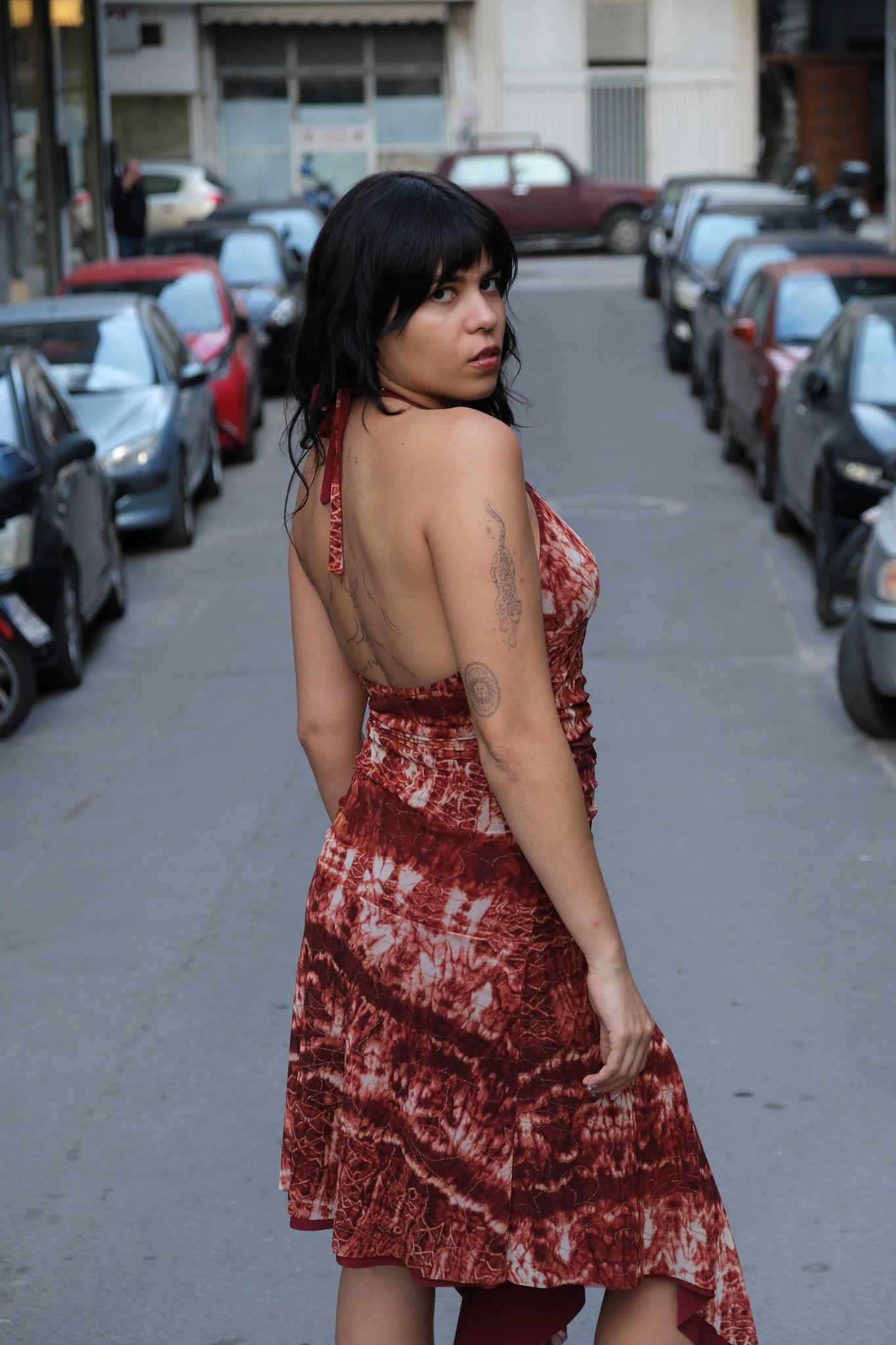 Super hot Y2K assymetrical backless dress (S/M)