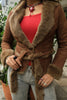 Super hot shearling genuine leather jacket with fur trim