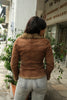 Super hot shearling genuine leather jacket with fur trim