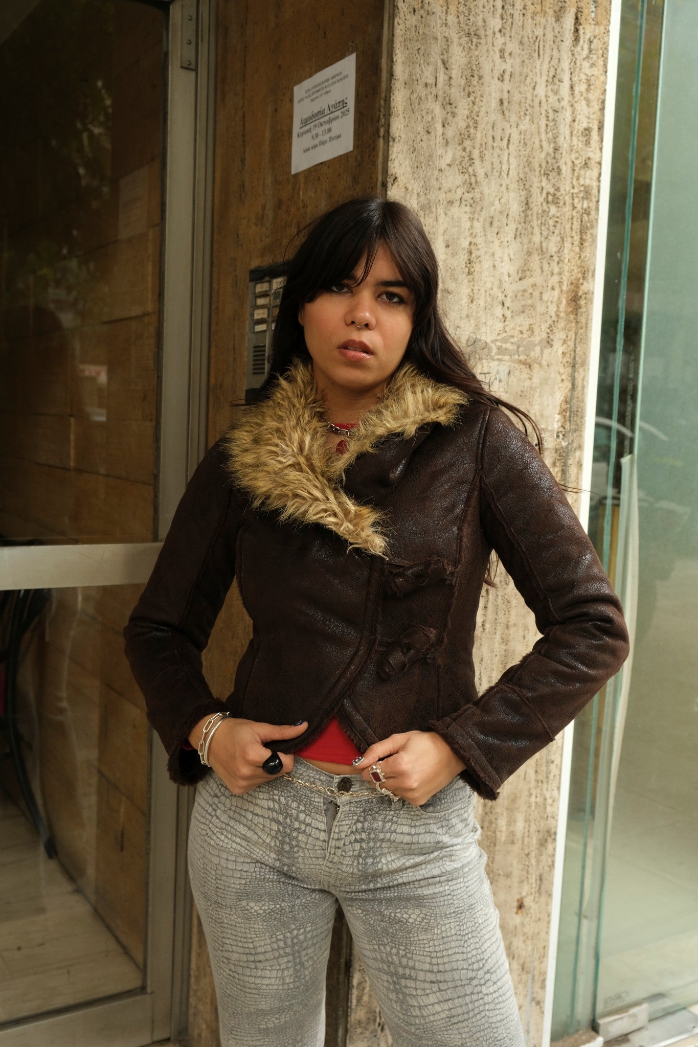 Super hot vintage faux shearling jacket