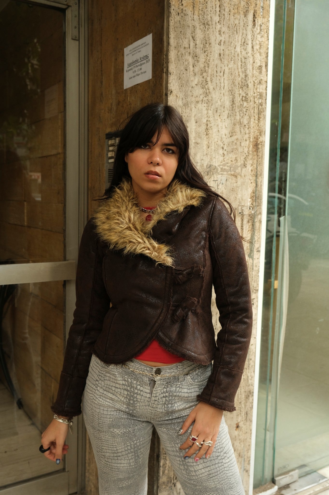 Super hot vintage faux shearling jacket