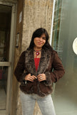 Super hot dark brown faux shearling jacker