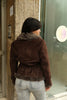 Super hot dark brown faux shearling jacker