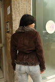 Super hot dark brown faux shearling jacker