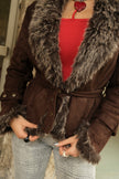 Super hot dark brown faux shearling jacker