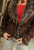 Super hot dark brown faux shearling jacker