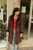 Super hot dark brown faux shearling coat