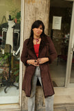 Super hot dark brown faux shearling coat