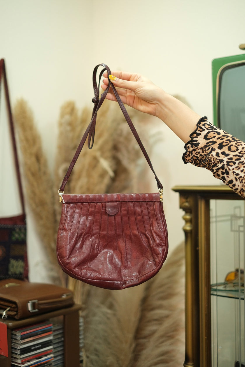 Vintage burgundy cross body bag